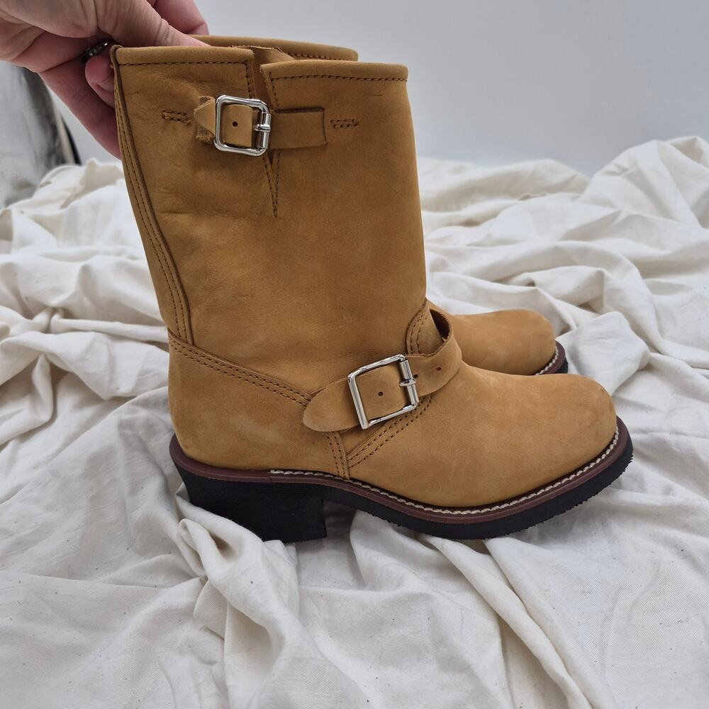 NEW Jeffrey Campbell Standoff Moto Mid-calf biker Boot Camel Nubuck women sz  5